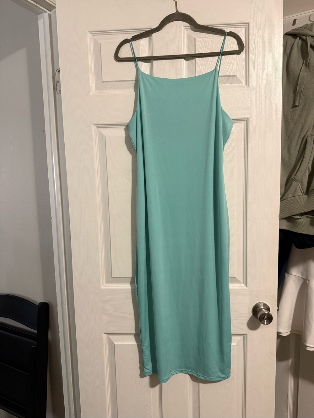 Revamped Light Teal Slip Midi Dress